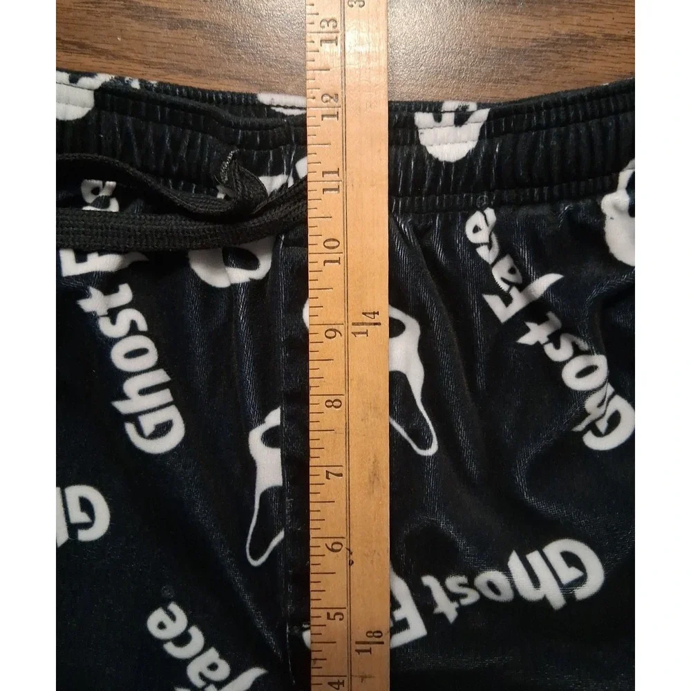 Ghost Face Men's Pajama Pants M Black Graphic Print Scream Drawstring Elastic